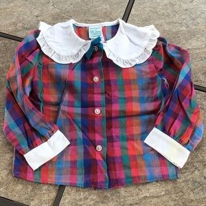 Vintage plaid bib shirt